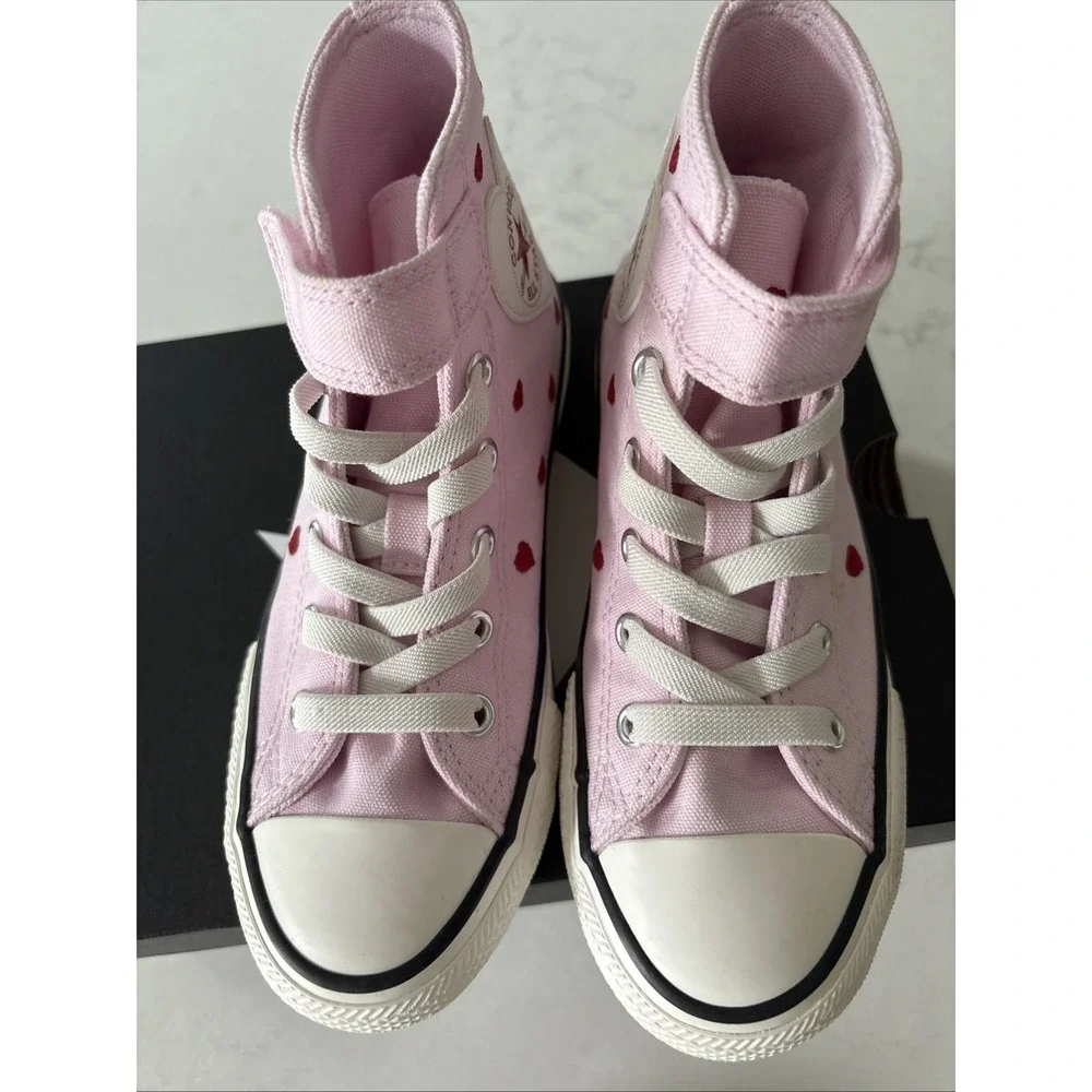 Girls 13 Sneakers Converse Chuck Taylor All Star Valentine's Day High Top Hearts